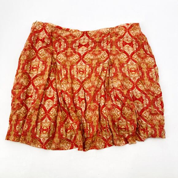 Free People orange pleated mini skirt - Picture 4 of 5
